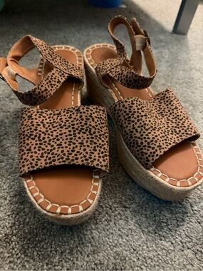 Target Women's Tan Leopard Print Espadrille Wedge Sandals